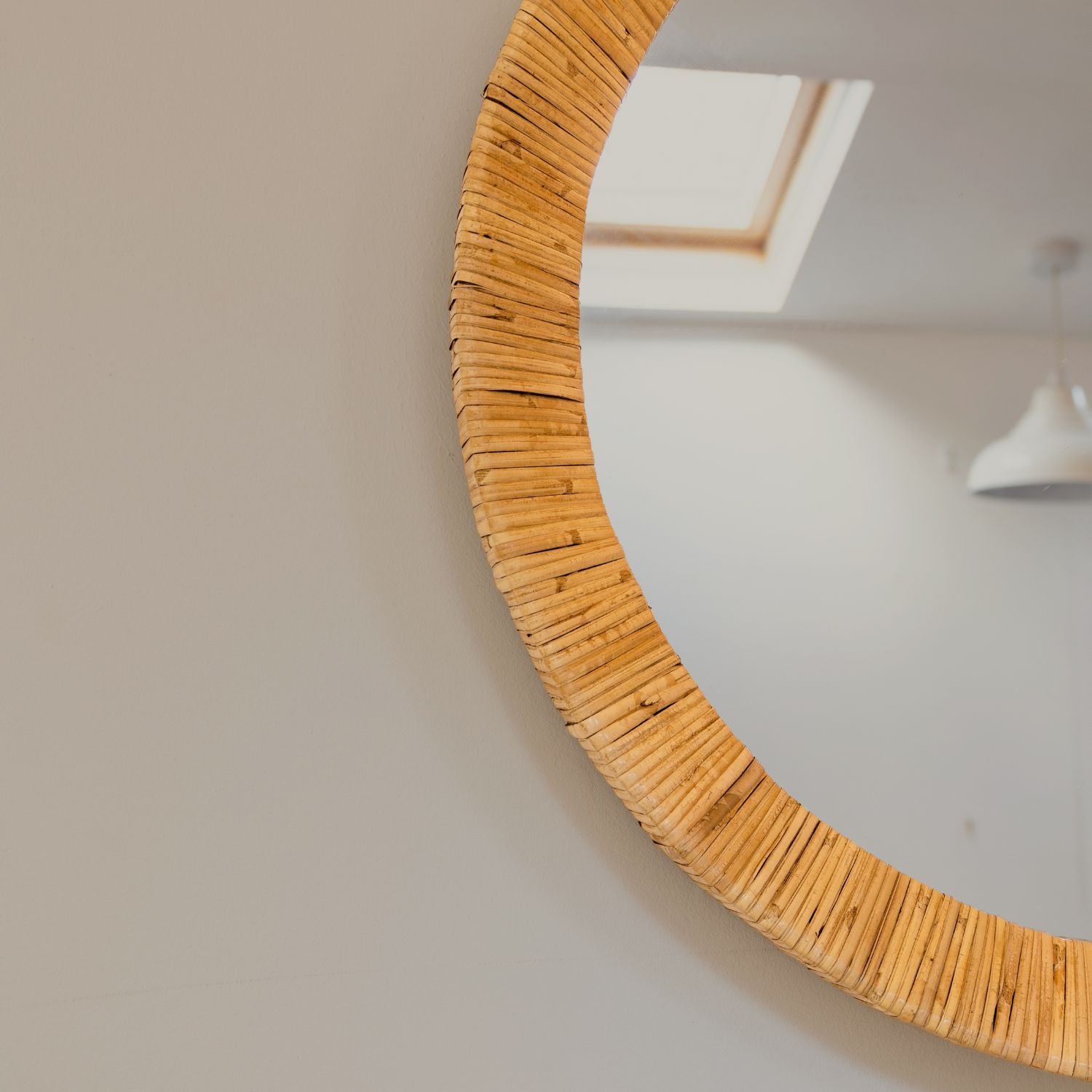 Natural Rattan Round Wall Mirror